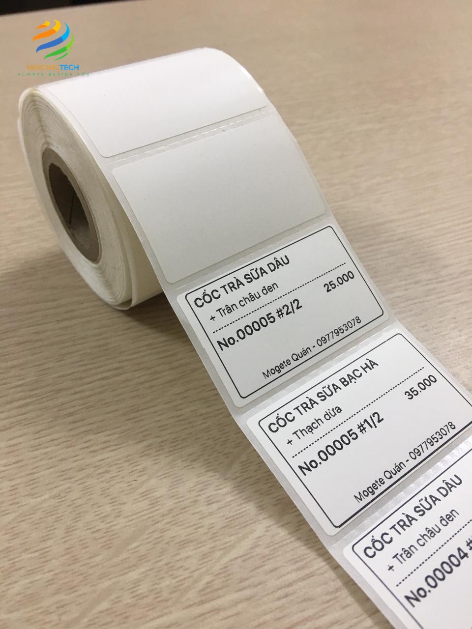 Chuyên mua bán Giấy in tem trà sữa 50x30mm tại Tphcm, Bình Dương, Đồng Nai, Vũng tàu